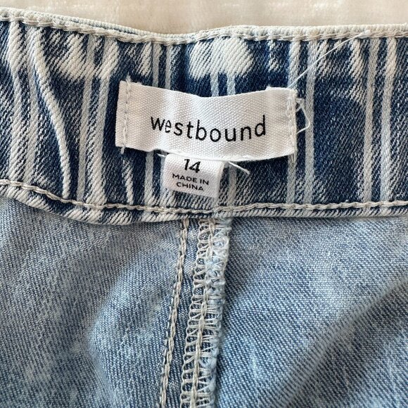 WESTBOUND Blue and White Striped Pull On Pants - Picture 5 of 5